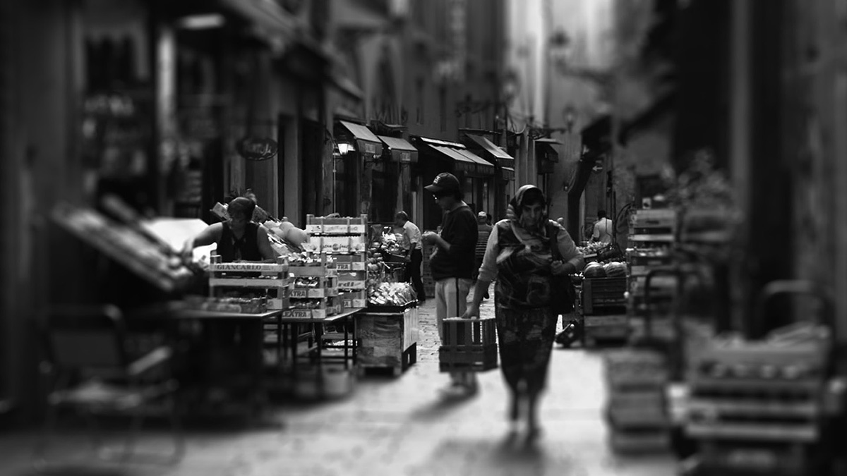 Woman Shopping at Italian Market